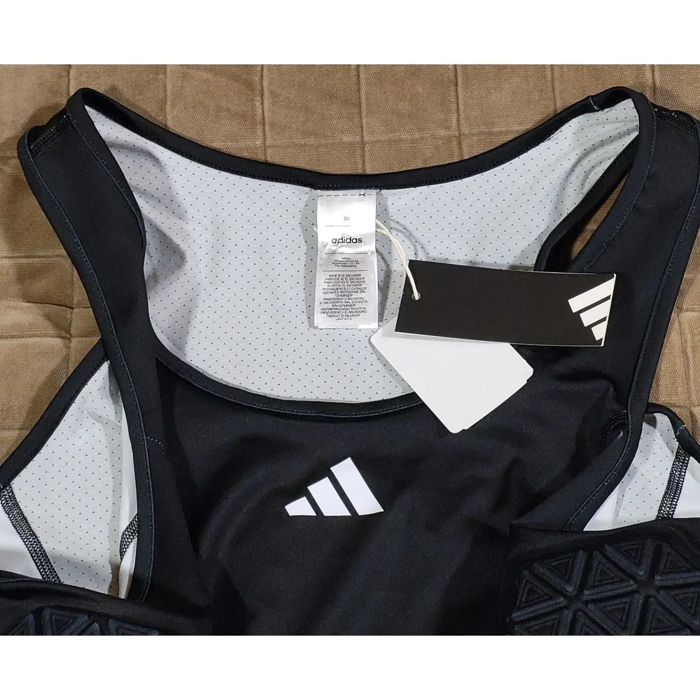 Adidas Mens Alphaskin Force Tank Top Size 2XL Padded Basketball Black NWT